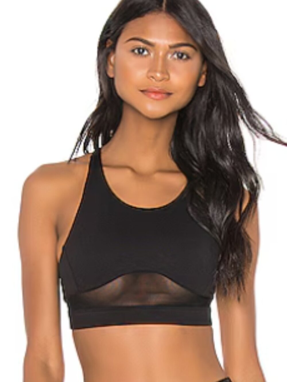 Alo Glance Black High Neck Sports Bra Size XS